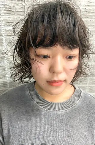 ミディアム パーマ 藤野 けいごのヘアスタイル