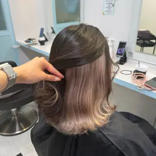 セミロング カラー 暖色🩷透明感カラー ♡Maika♡のヘアスタイル