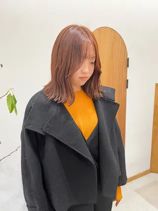 ミディアム カラー ヘアアレンジ esu 心斎橋店所属・ena/ブリーチなし 心斎橋・ベージュ🎀のヘアスタイル