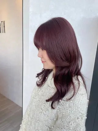 セミロング カラー 石坂 瀬音のヘアスタイル