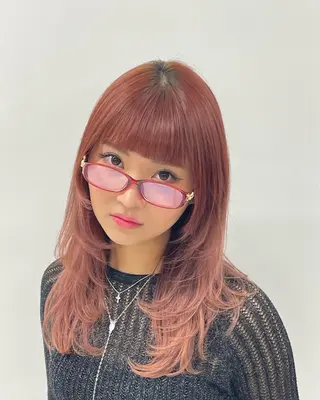 セミロング カラー こだわりハイトーン/ ケアブリーチ/岸のヘアスタイル