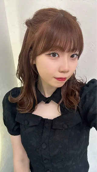 セミロング オリーブ/ 透明感カラー/れいあのヘアスタイル