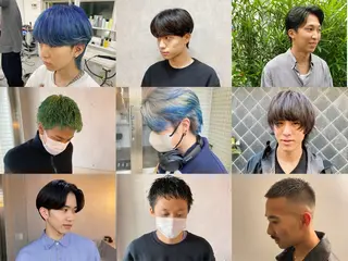 カラー メンズ レイヤーウルフ エクステ磯部のヘアスタイル