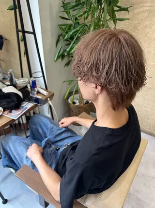 ショート カラー パーマ メンズ 髪質改善AUSTIN登戸所属・野村 一花 / 暖色 カラー / Wカラーのヘアスタイル