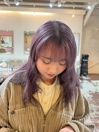 セミロング カラー chikashitsu所属・Junmi/ﾁｶｼﾂ /堀江のヘアスタイル