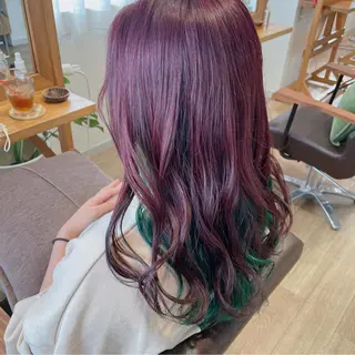 ロング カラー ヘアアレンジ なつき/艶ピンク/ girly hairのヘアスタイル