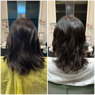 セミロング パーマ TELAHAIR成田 マネージャー吉野美羽のヘアスタイル