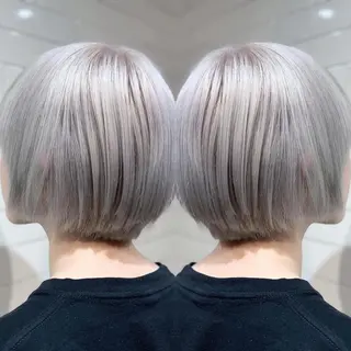 ショート カラー ヘアアレンジ 髪質改善×ハイトーン 中田啄也のヘアスタイル