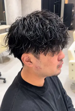 ショート パーマ メンズ BLEACHi 心斎橋店所属・メンズ特化サロン リョウタのヘアスタイル