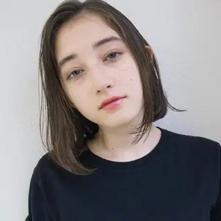 ミディアム フジイ カズキのヘアスタイル
