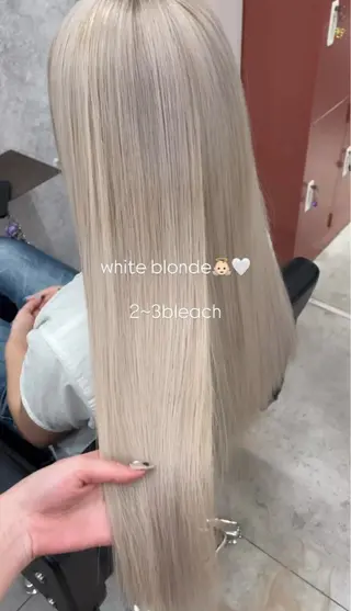 ロング カラー ブリーチ🩶韓国ヘア 🩶ワカナのヘアスタイル