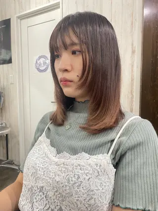 ミディアム 韓国風くびれヘア/ 小顔レイヤー🧿小林のヘアスタイル