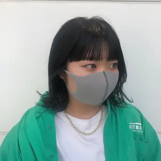 ミディアム カラー カトウ ユウカのヘアスタイル