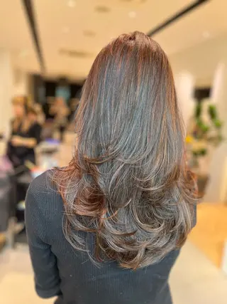 ロング カラー ヘアアレンジ 銀座/髪質改善/ブリ ーチNo.1油谷樹️のヘアスタイル
