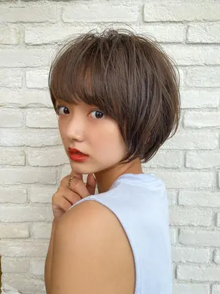 ショート ボブ×縮毛矯正× 髪質改善/三ツ木一生のヘアスタイル