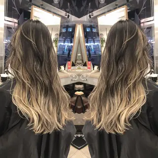 ロング カラー ブリーチカラー🌈 石垣翔太のヘアスタイル