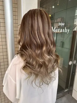 セミロング カラー 🧸プルエクステ❤︎ ネイルKAO🧸のヘアスタイル