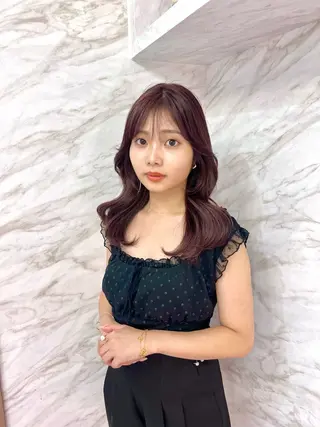 ロング カラー ヘアアレンジ 🎀韓国レイヤー🎀 顔周り とばみかのヘアスタイル