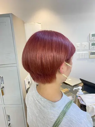 ショート カラー パーマ ヘアアレンジ メンズ キッズ ネイル マツエク・マツパ アイブロウ 暖色系/透明感 治野心のヘアスタイル