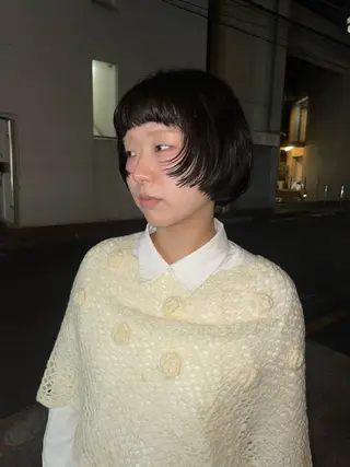 ショート パーマ リカ/ハイトーン ・オリーブ🍀のヘアスタイル