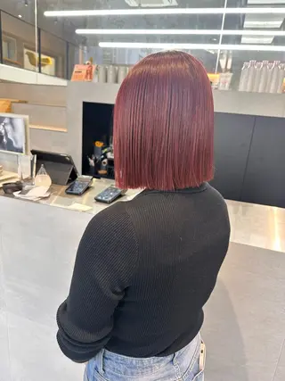 ミディアム カラー 染谷 遥花のヘアスタイル