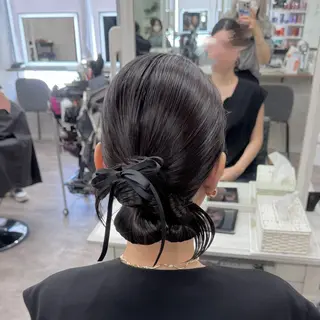 セミロング ヘアアレンジ JUNSHIN🦋 ヘアセット／カラーのヘアスタイル