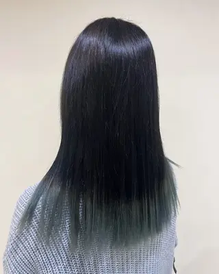 ロング カラー 艶カラー/暗髪/韓国 /着付け/ムカワのヘアスタイル