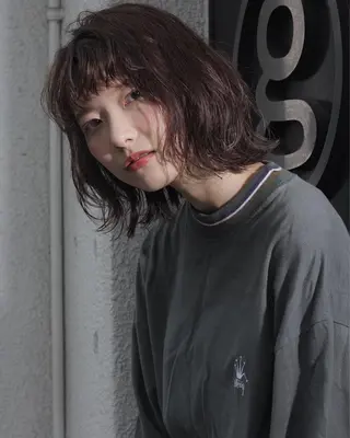 ミディアム カラー 萌花　moeka /韓国/レイヤーのヘアスタイル