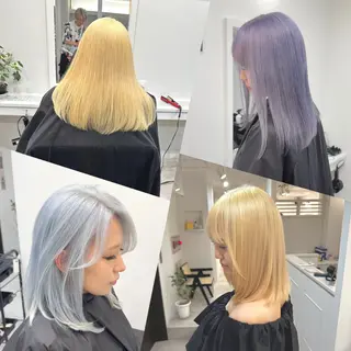 セミロング カラー ヘアアレンジ SALOWIN京都河原町Suite店所属・外国人風レイヤー/ ハイトーンSHUのヘアスタイル