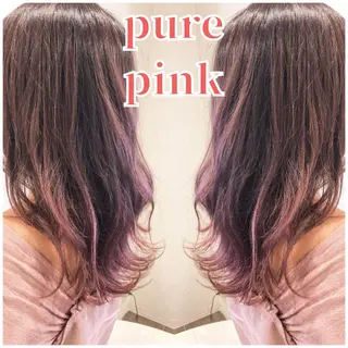 ロング カラー ハイライト/ブリーチ バレイヤージュ関佳祐のヘアスタイル