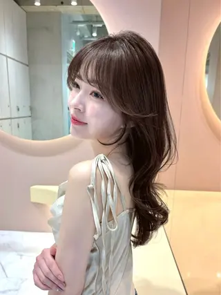 ミディアム ブリーチなし髪質改善 🎀はのん 韓国ヘアのヘアスタイル