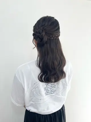 セミロング ヘアアレンジ ヘアセットサロン /上坪愛美のヘアスタイル