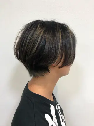 ショート カラー パーマ ヘアアレンジ ❣️倉敷❣️美髪 カラー能登一成のヘアスタイル