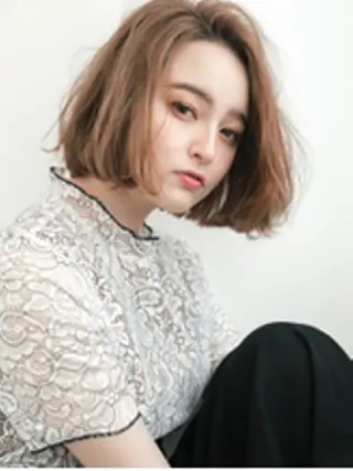 ミディアム カラー パーマ ヘアアレンジ ババ リョウゴのヘアスタイル