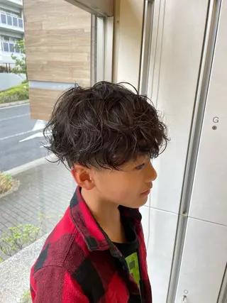 ショート パーマ メンズ 髪質改善/縮毛/トリ ートメント/平野広大のヘアスタイル