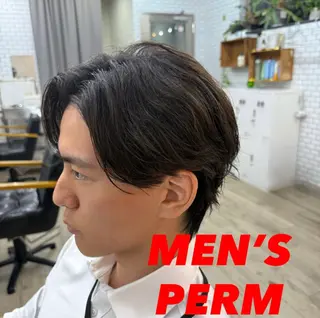 ミディアム パーマ メンズ 森田稔將 大分No. 1メンズ特化美容師のヘアスタイル