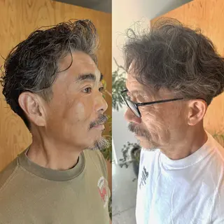 ミディアム パーマ メンズ メンズパーマ達人/ フェード/イツキのヘアスタイル