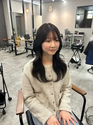 セミロング カラー いなみね はるきのヘアスタイル