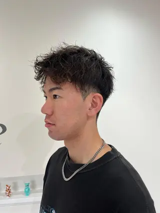ショート パーマ メンズ 【店長】メンズ職人 短髪　ハイトーン🔥のヘアスタイル