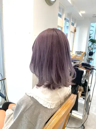ミディアム カラー モテ前髪 タゴメ シンヤのヘアスタイル