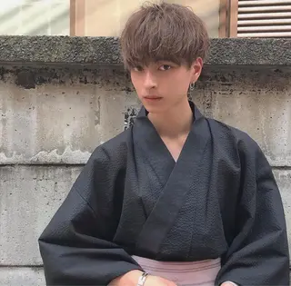 カラー パーマ メンズ 髪質改善🫧ベージュ 椙山 響のヘアスタイル