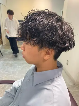 ショート パーマ メンズ パーマ特化/フェザー パーマシャドウ/真生のヘアスタイル