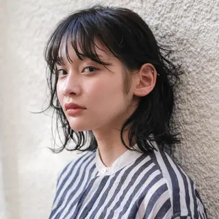 ミディアム カラー ミヤギ リュウキのヘアスタイル