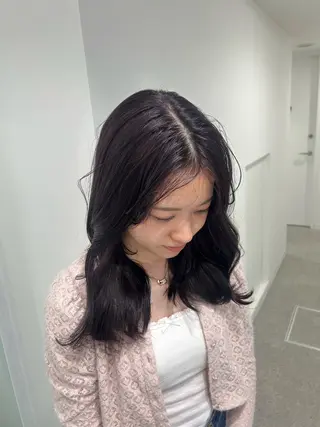 セミロング カラー 愛結 暖色カラー🎀🩰のヘアスタイル