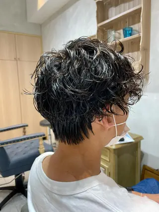 ショート パーマ メンズ 若林 良のヘアスタイル