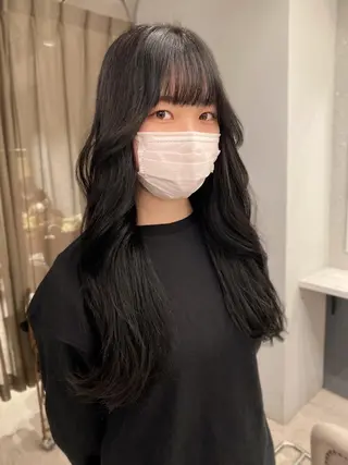 ロング 京都レイヤーカット/ 縮毛矯正/羽柴りくのマツエク・マツパデザイン