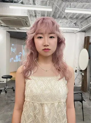 セミロング カラー パーマ ハッシュカット/ 韓国ヘア☽⋰mahoのヘアスタイル