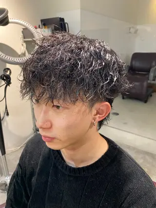 ショート パーマ メンズ パーマ特化/フェザー パーマシャドウ/真生のヘアスタイル