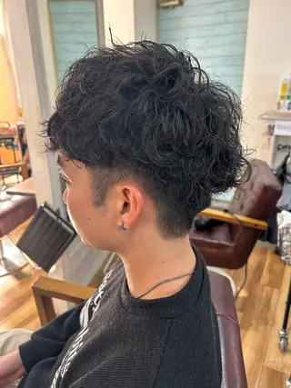 ショート パーマ メンズ CECIL hair なんば店所属・メンズパーマ 艶髪☆店長☆有馬のヘアスタイル