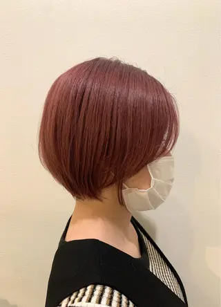 ショート カラー ブリーチなしベージュ 特化 松村 茶屋町のヘアスタイル